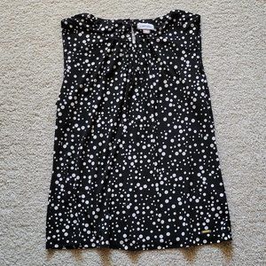 Calvin Klein Pleated Crew Neck Blouse